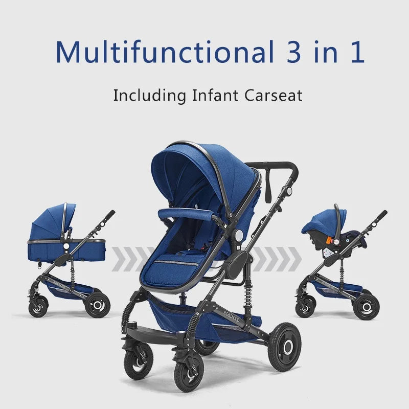 3-in-1 Multi-Functional Baby Stroller with Carrycot – Wholesale Baby Car Seat Carriage