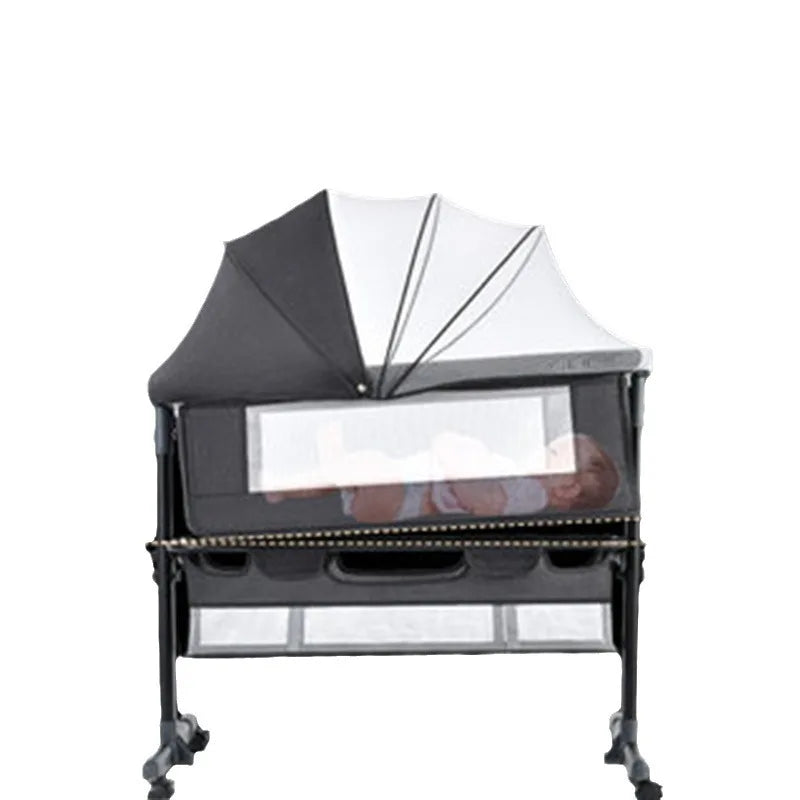 Portable Newborn Bassinet with Mosquito Net – Bedside Nursing Crib for Baby & Mother