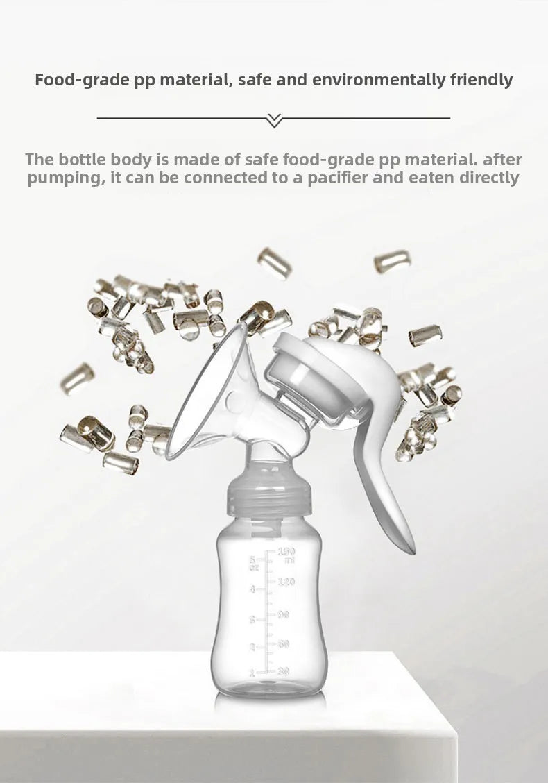 Manual Silicone Breast Pump – BPA-Free Piston Pump for Silent Breastfeeding & Milk Storage