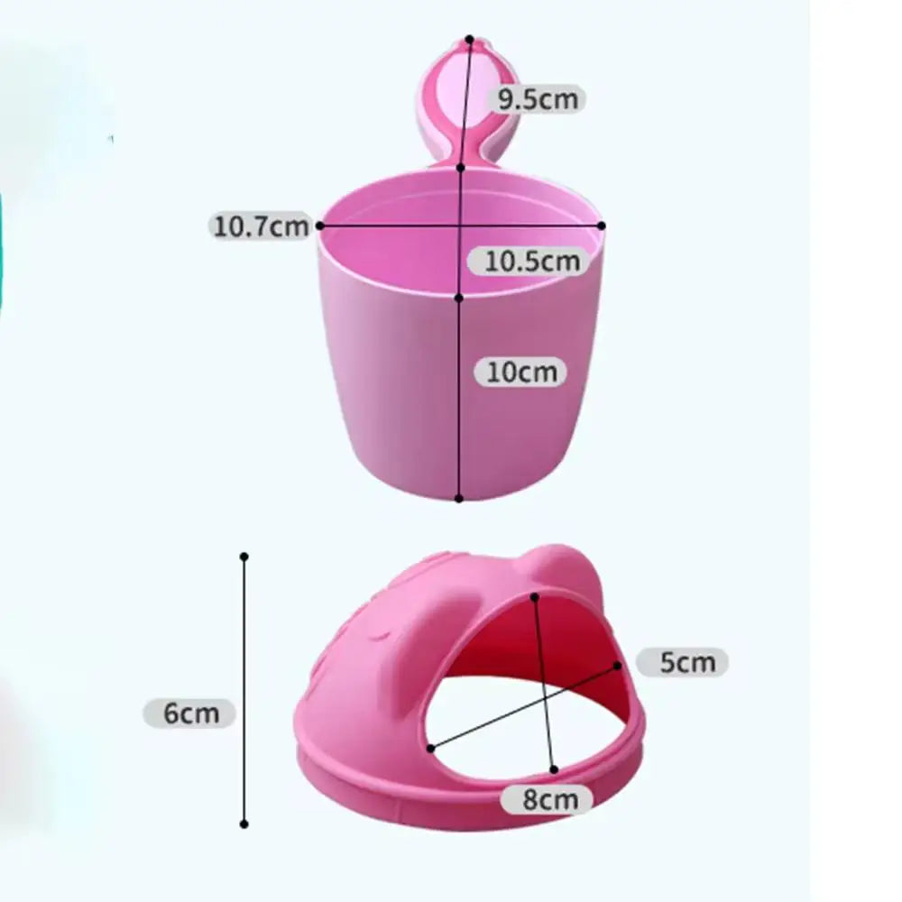 Cute Cartoon Baby Shampoo Cup & Bath Kit – Kids Hair Wash Bucket & Spoon Set