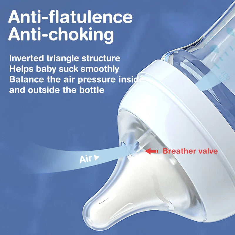 BPA-Free Glass Baby Bottle – Anti-Flatulence Newborn Feeding Bottle 90ml/160ml