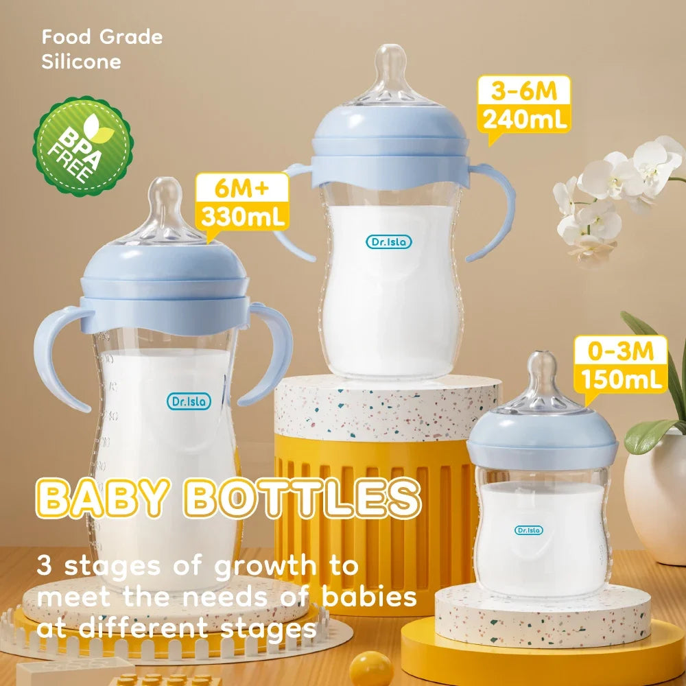 BPA-Free PP Baby Bottle with Handle – Newborn Feeding Bottle 150/240/330ml