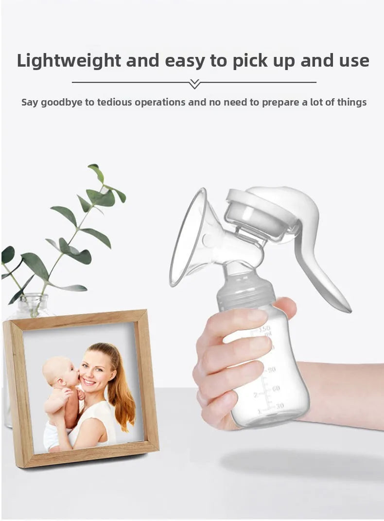 Manual Silicone Breast Pump – BPA-Free Piston Pump for Silent Breastfeeding & Milk Storage