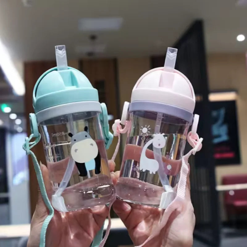Kids 350ml Drinking Cup with Straw & Gravity Ball – Wide Neck Toddler Feeding Bottle