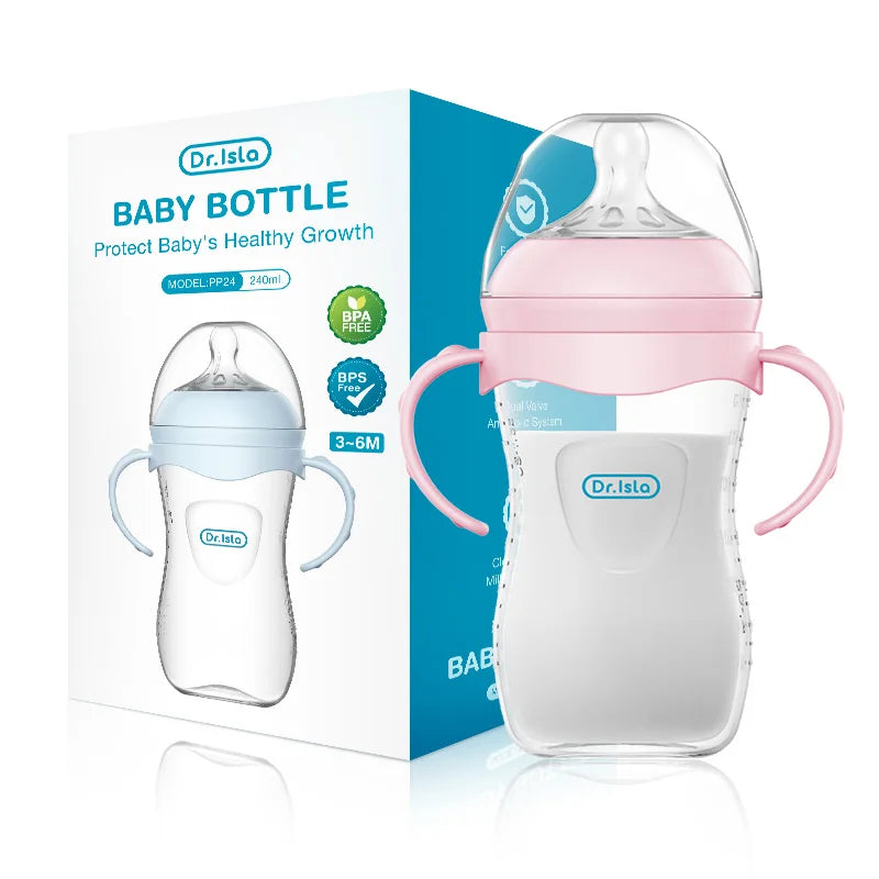BPA-Free PP Baby Bottle with Handle – Newborn Feeding Bottle 150/240/330ml