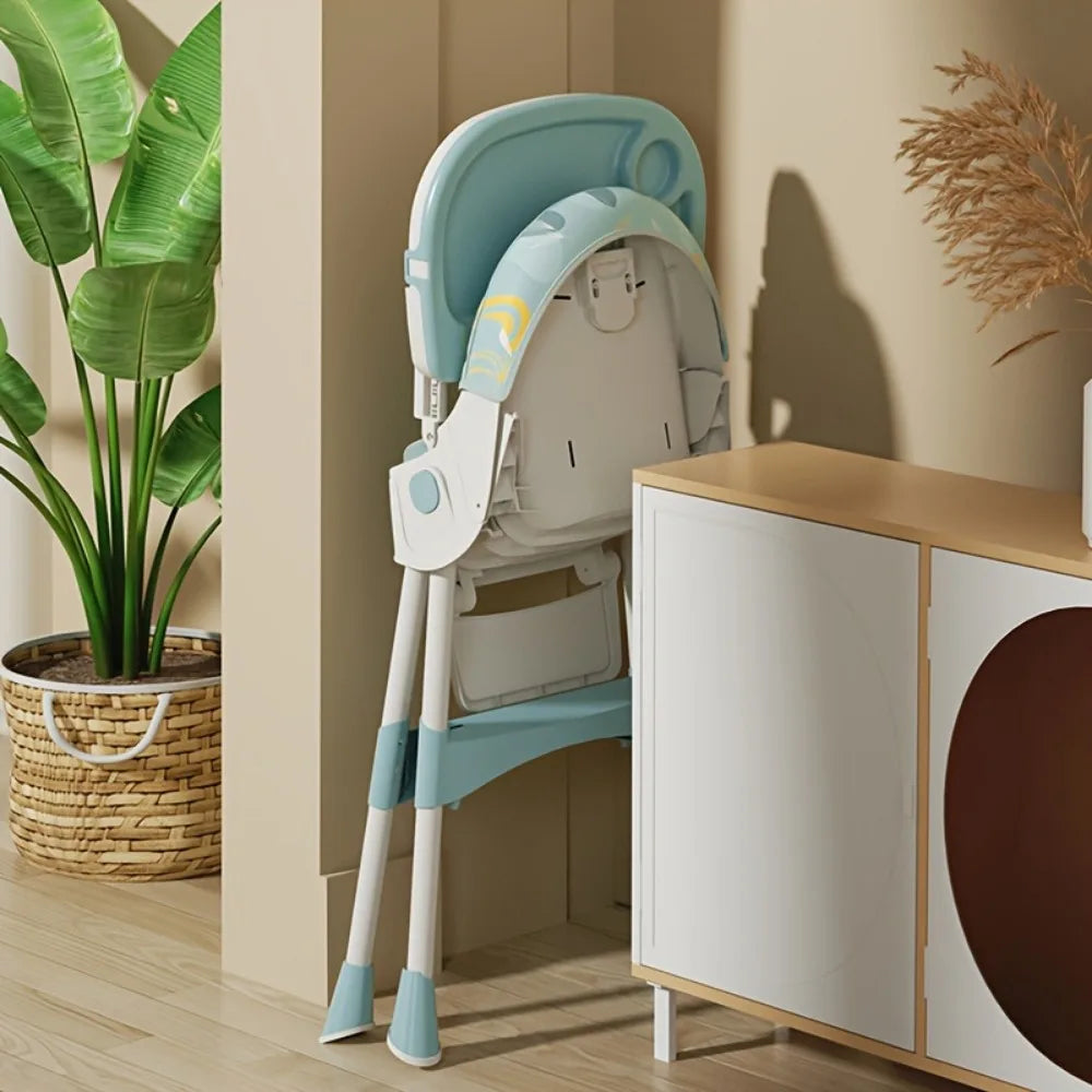 3-in-1 Convertible Baby High Chair – Foldable Infant Rocking Chair with Harness & Lockable Wheels
