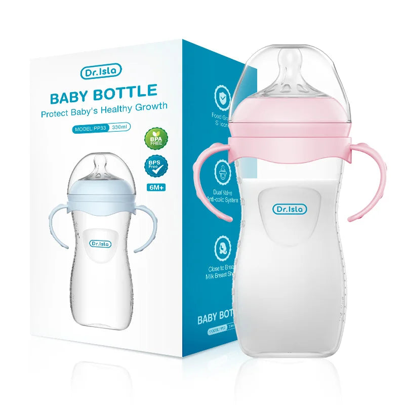 BPA-Free PP Baby Bottle with Handle – Newborn Feeding Bottle 150/240/330ml