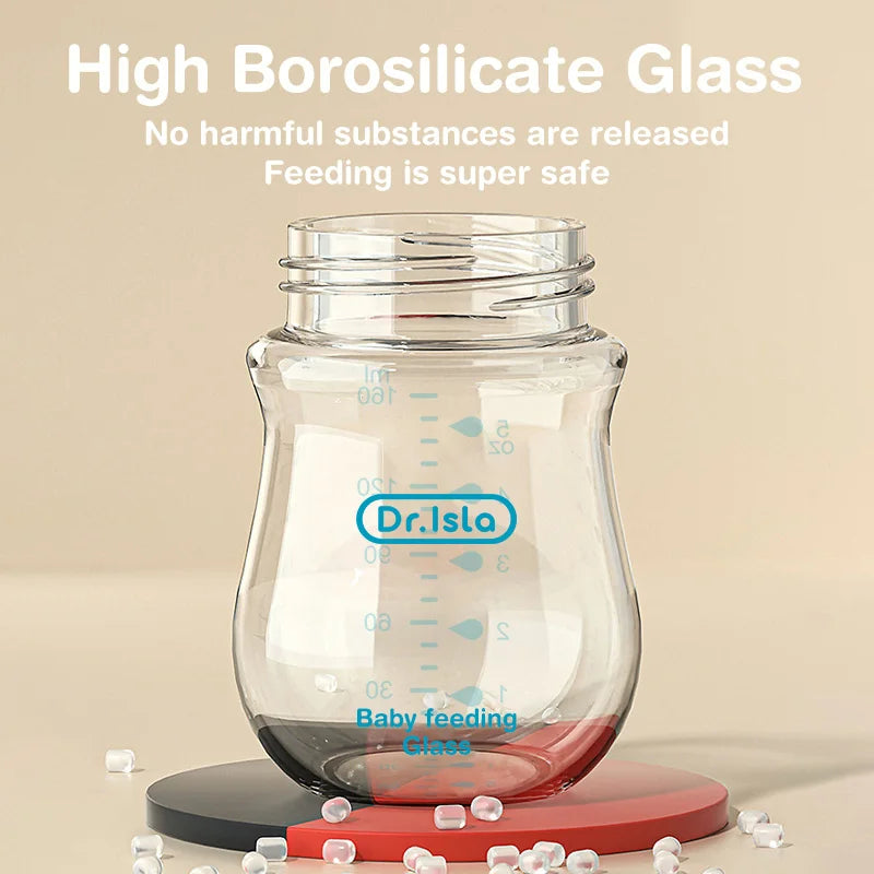 BPA-Free Glass Baby Bottle – Anti-Flatulence Newborn Feeding Bottle 90ml/160ml