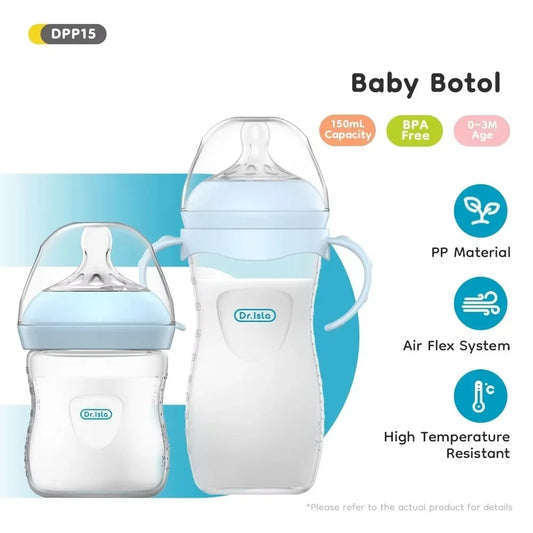 BPA-Free PP Baby Bottle with Handle – Newborn Feeding Bottle 150/240/330ml
