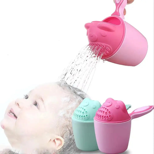 Cute Cartoon Baby Shampoo Cup & Bath Kit – Kids Hair Wash Bucket & Spoon Set