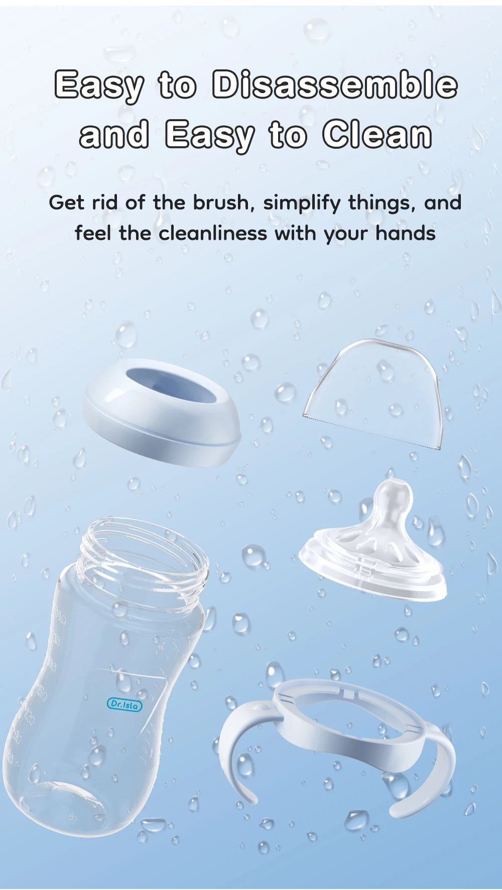 BPA-Free PP Baby Bottle with Handle – Newborn Feeding Bottle 150/240/330ml
