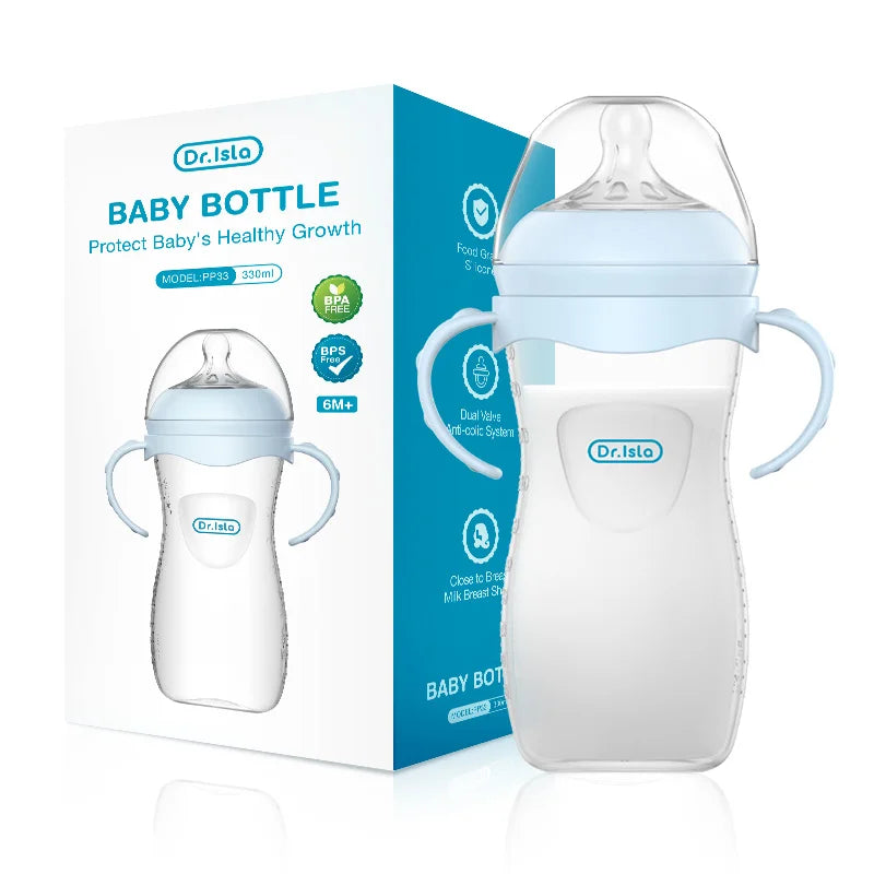 BPA-Free PP Baby Bottle with Handle – Newborn Feeding Bottle 150/240/330ml