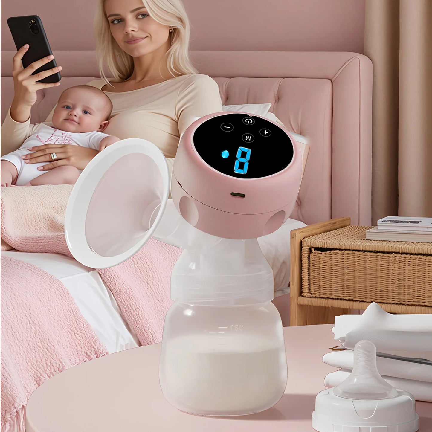 USB Rechargeable Electric Breast Pump – Intelligent High Suction Painless Postpartum Pump