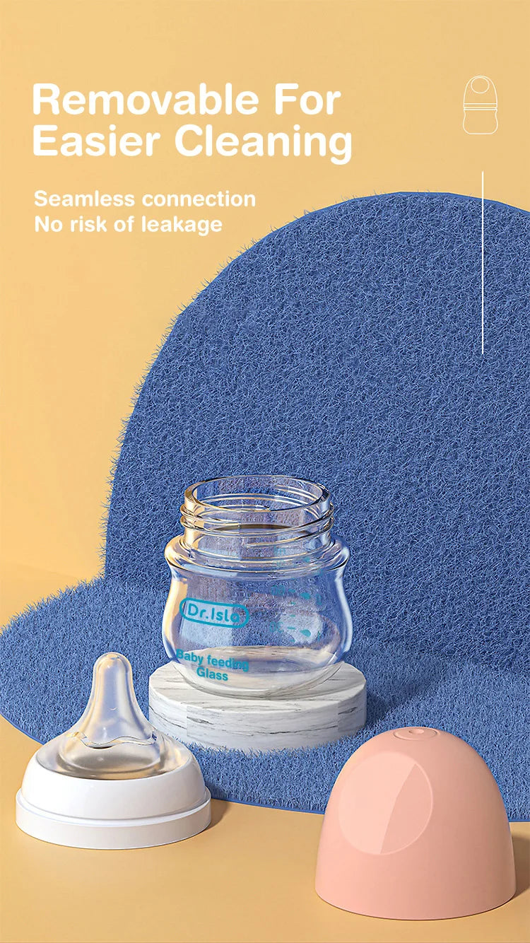 BPA-Free Glass Baby Bottle – Anti-Flatulence Newborn Feeding Bottle 90ml/160ml
