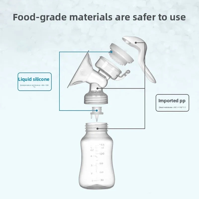 Manual Silicone Breast Pump – BPA-Free Piston Pump for Silent Breastfeeding & Milk Storage