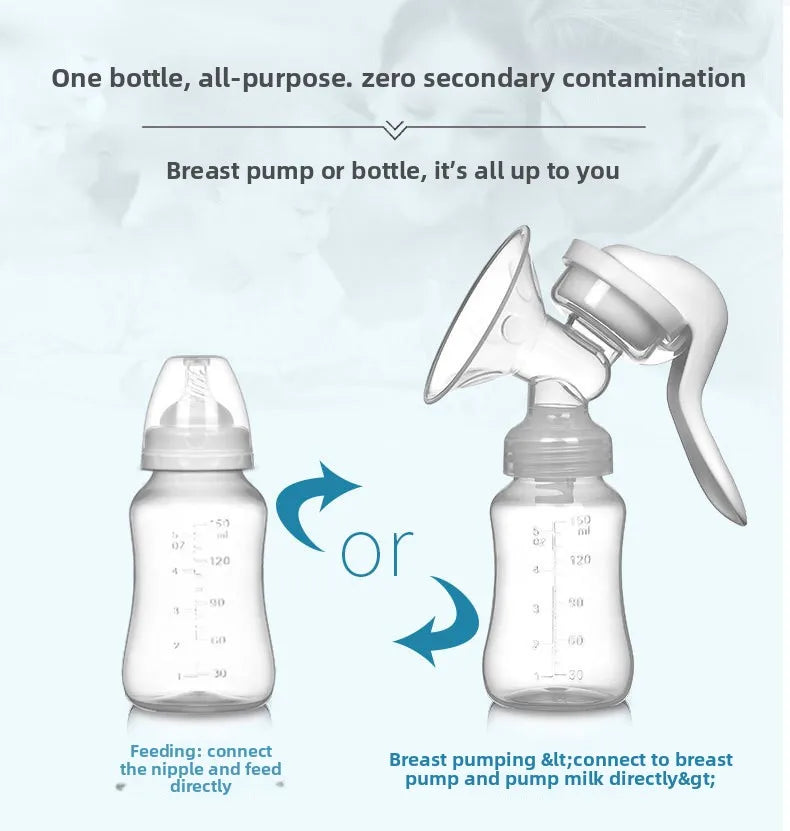 Manual Silicone Breast Pump – BPA-Free Piston Pump for Silent Breastfeeding & Milk Storage