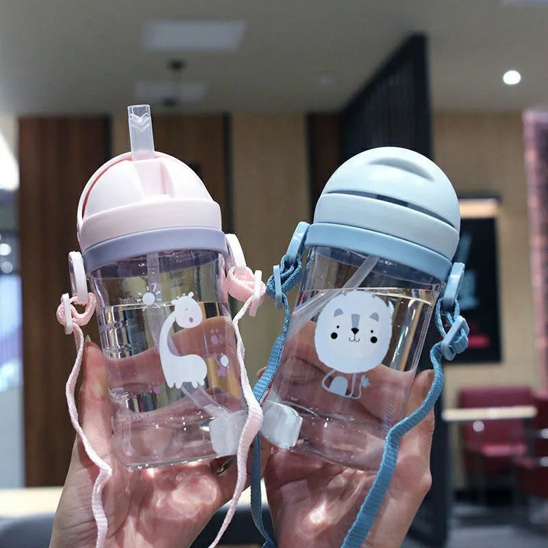 Kids 350ml Drinking Cup with Straw & Gravity Ball – Wide Neck Toddler Feeding Bottle
