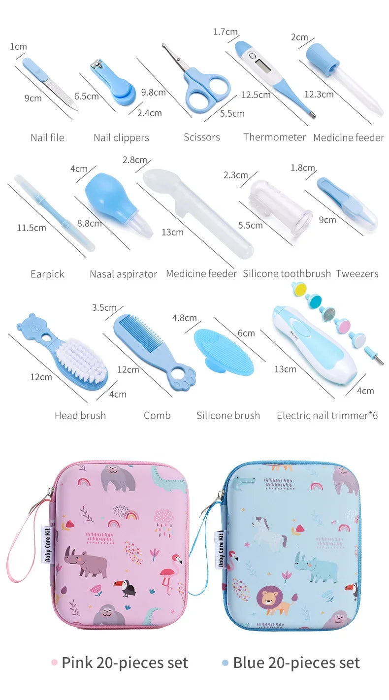 20-Piece Baby Healthcare & Grooming Kit – Complete Newborn Care Set with Nail Clipper & Nasal Aspirator