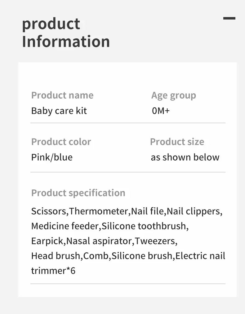 20-Piece Baby Healthcare & Grooming Kit – Complete Newborn Care Set with Nail Clipper & Nasal Aspirator