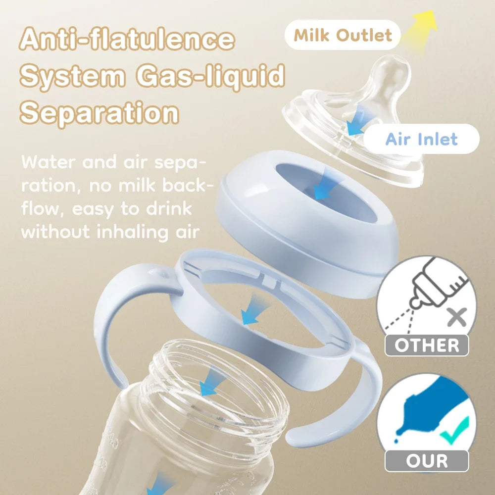BPA-Free PP Baby Bottle with Handle – Newborn Feeding Bottle 150/240/330ml