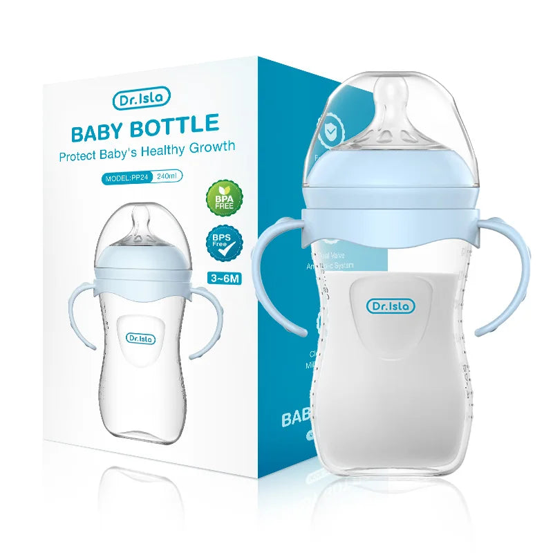 BPA-Free PP Baby Bottle with Handle – Newborn Feeding Bottle 150/240/330ml